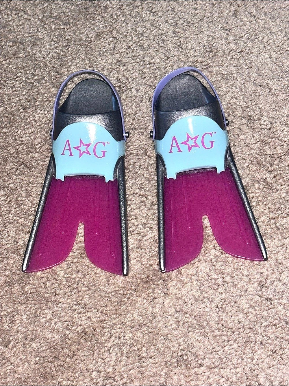 American Girl Sand & Surf Set Swim Fins Purple & Pink